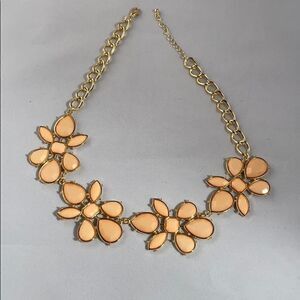 Large adjustable peach stone necklace